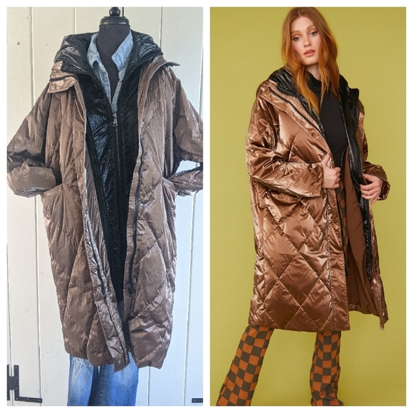 Jayley Bronze Stadium Puffer coat NWOT o/s - Picture 1 of 9